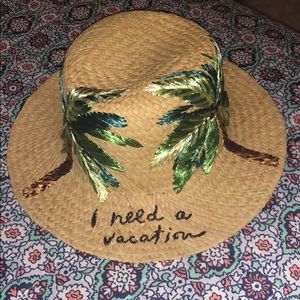 Kate spade “I need a vacation” straw hat